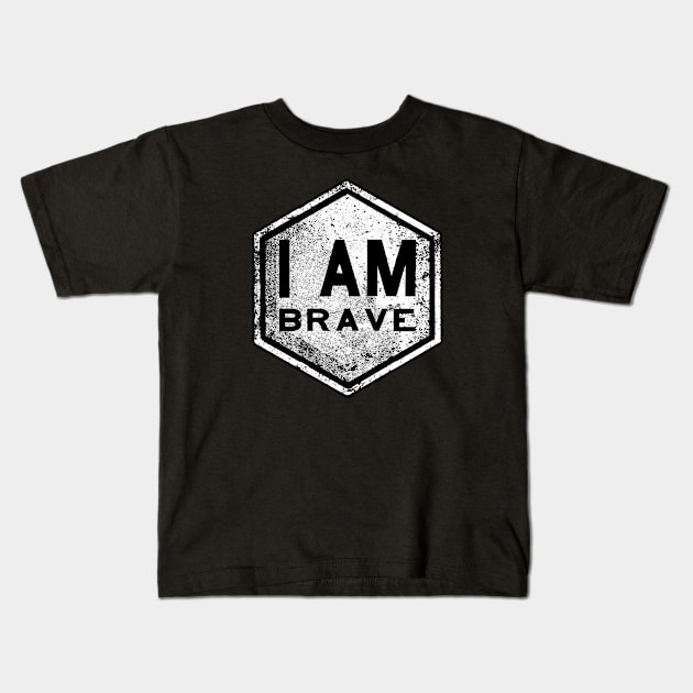 I AM Brave - Affirmation - White Kids T-Shirt by hector2ortega